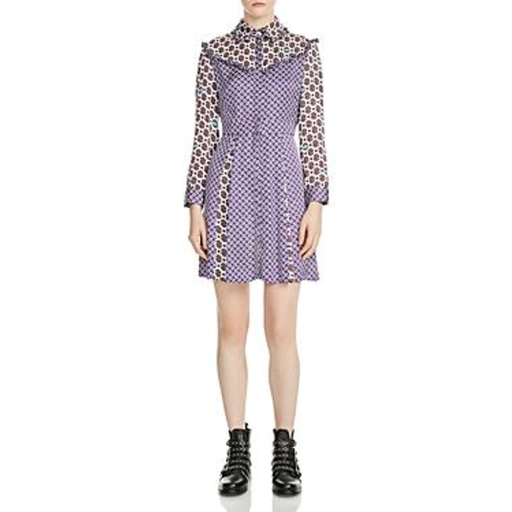 Maje floral printed satin dress Sz 1